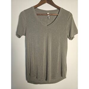 Athleisure Athleta V-Neck T-Shirt Small Sage Green Modal Blend S/404783-09
